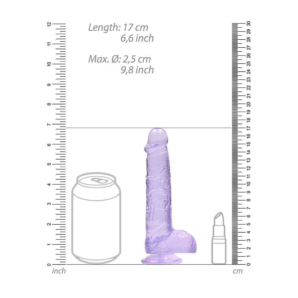 RealRock 6 Inch Purple Realistic Crystal Clear Dildo-3