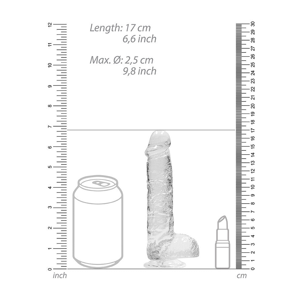 RealRock 6 Inch Transparent Realistic Crystal Clear Dildo-3