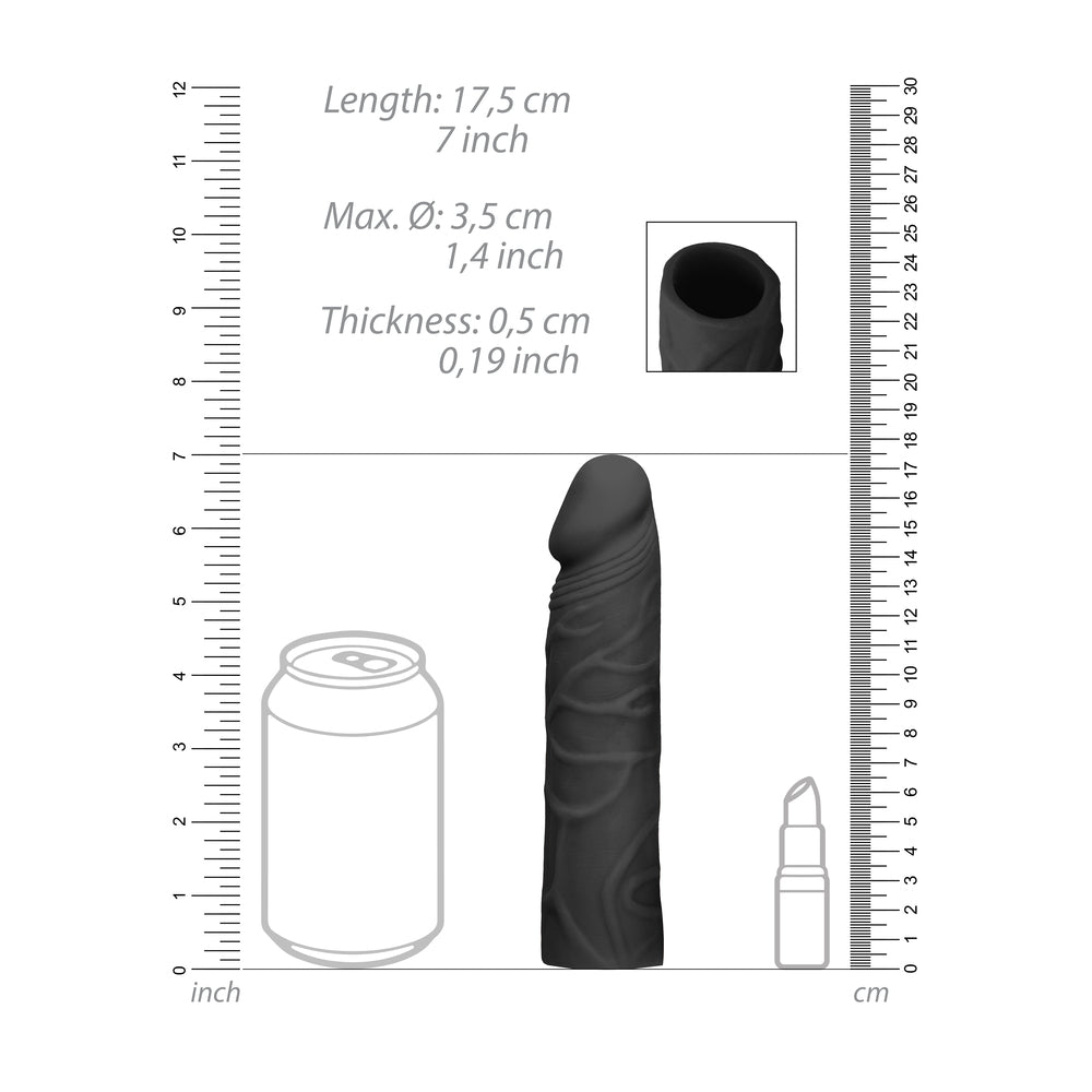 RealRock 7 Inch Penis Sleeve Black-1