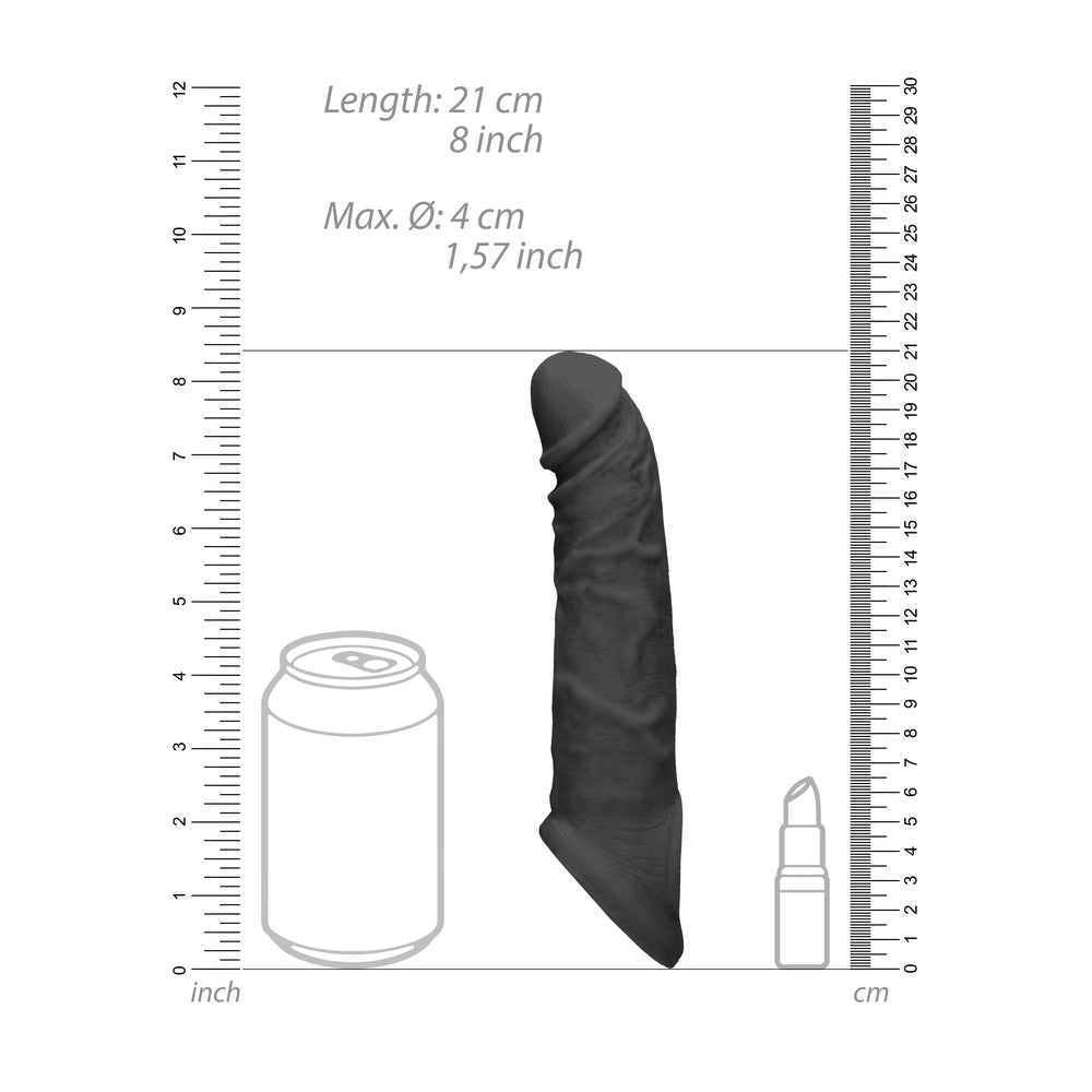 RealRock 8 Inch Penis Sleeve Black-1