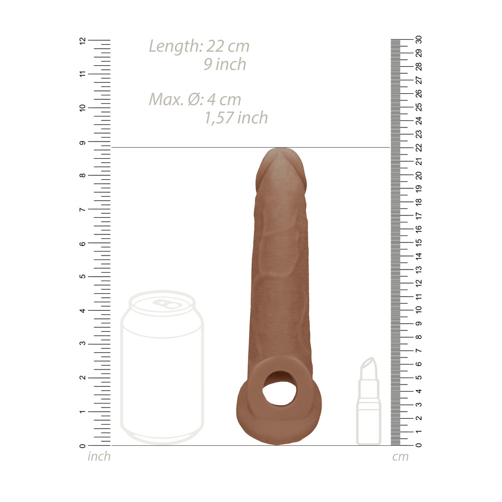 RealRock 9 Inch Penis Sleeve Flesh Tan-1