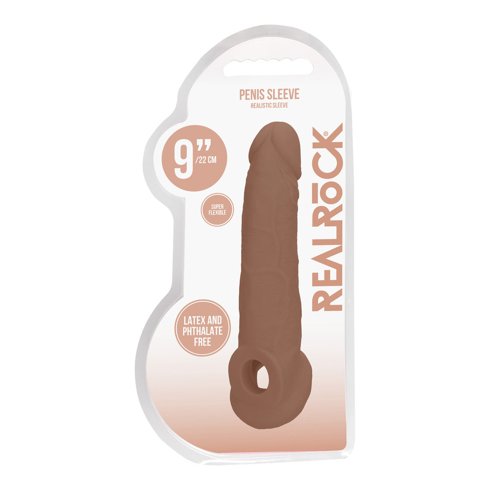 RealRock 9 Inch Penis Sleeve Flesh Tan-3