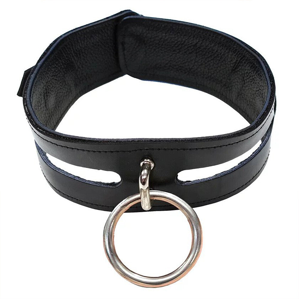 Rouge Garments Leather Fashion Bondage Collar Black-0