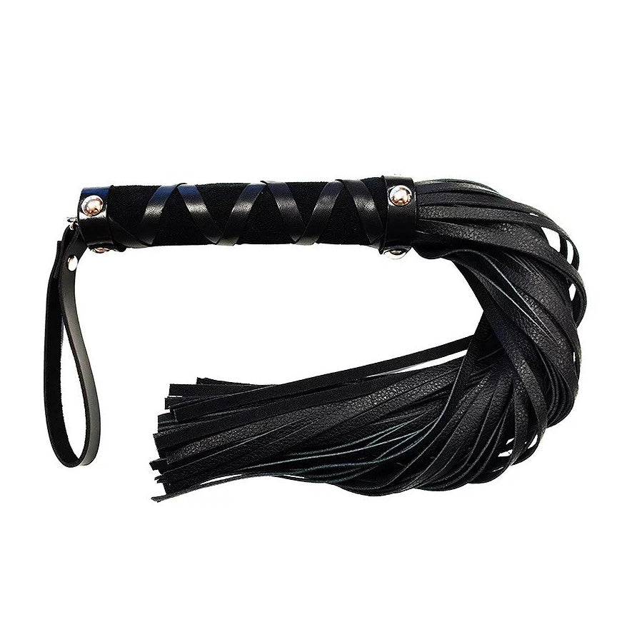 Rouge Short Leather Flogger With Studs-0