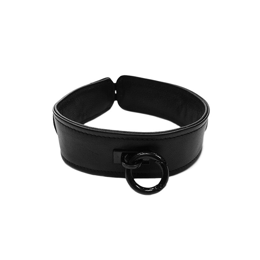 Rouge Garments Plain Black Leather Collar-0