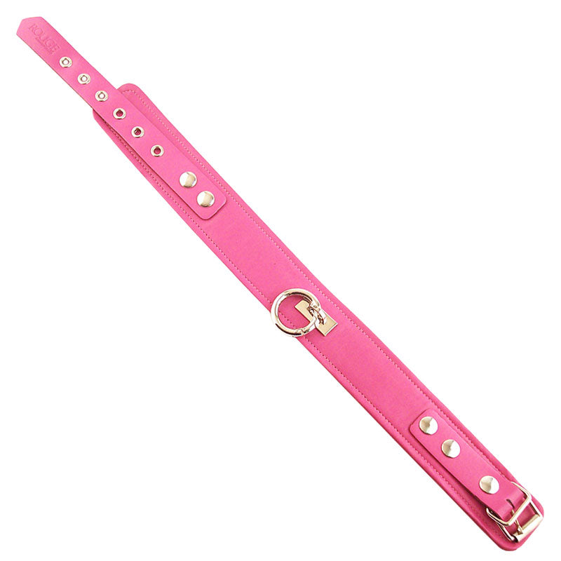 Rouge Garments Plain Pink Leather Collar-0