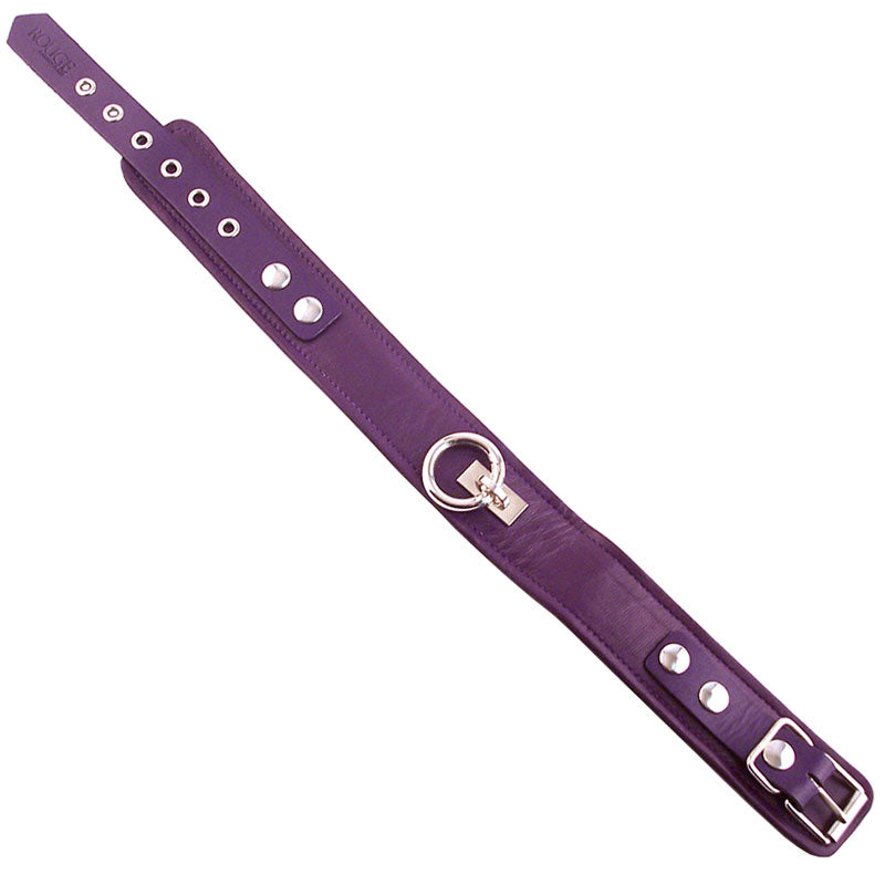 Rouge Garments Plain Purple Leather Collar-0