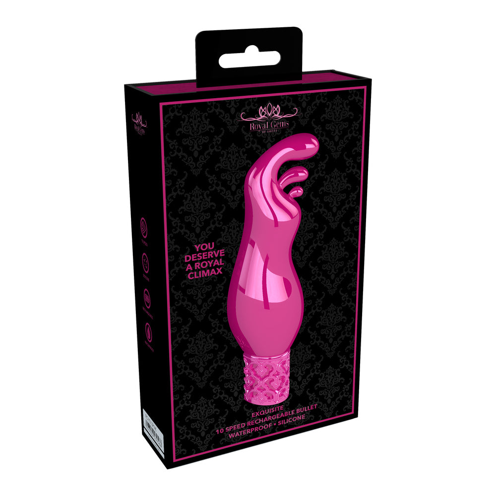 Royal Gems Exquisite Rechargeable Silicone Bullet Pink-3