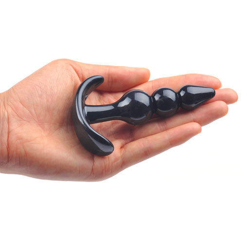 Small Black Beaded Anal Plug-2