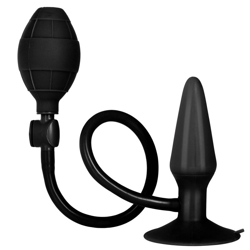 Black Booty Call Pumper Silicone Inflatable Small Anal Plug-0