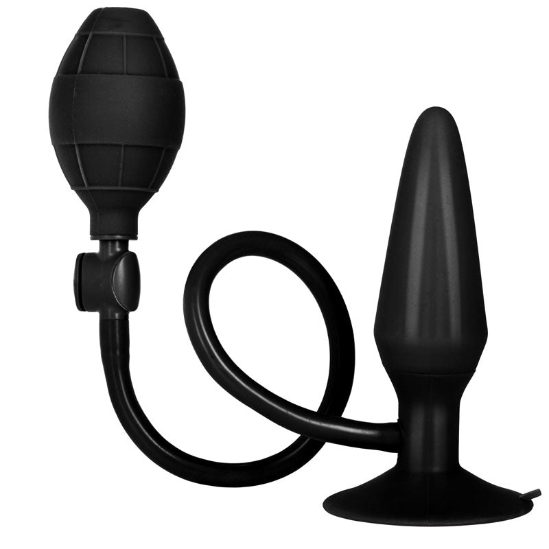 Black Booty Call Pumper Silicone Inflatable Medium Anal Plug-0