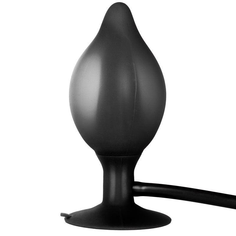 Black Booty Call Pumper Silicone Inflatable Small Anal Plug-1