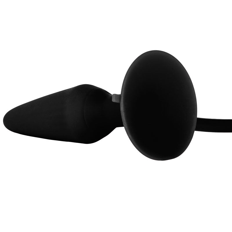 Black Booty Call Pumper Silicone Inflatable Medium Anal Plug-2