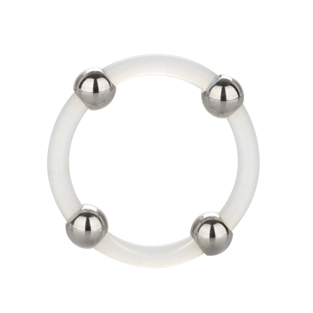 Steel Beaded Silicone Ring Large-0