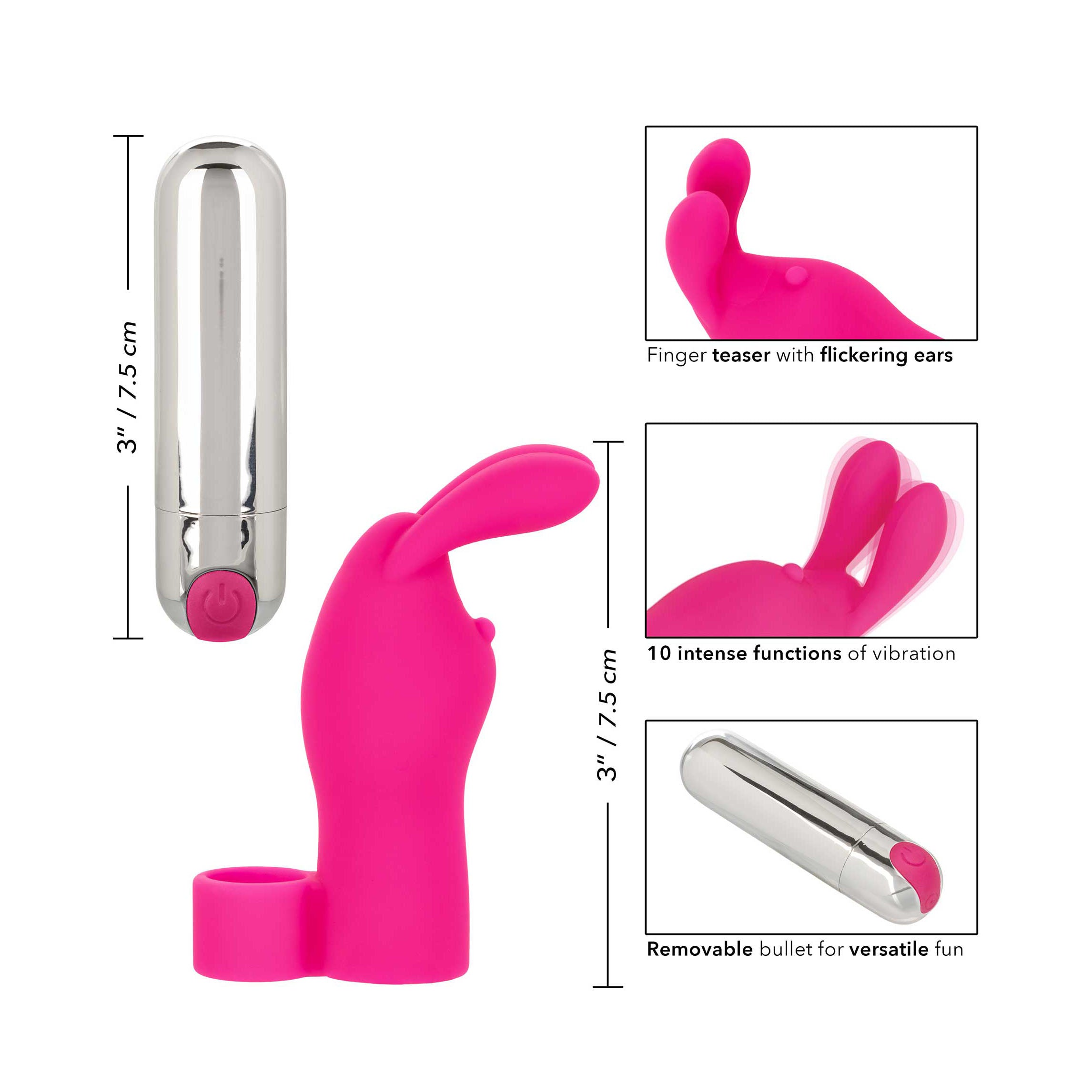 Intimate Play Pink Rechargeable Bunny Finger Vibrator-3