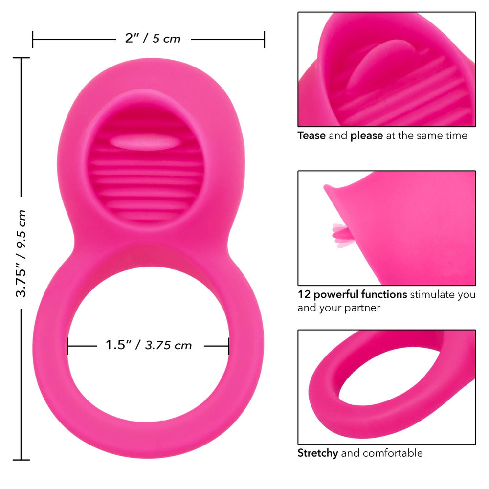 Rechargeable Teasing Tongue Enhancer Cock Ring-1