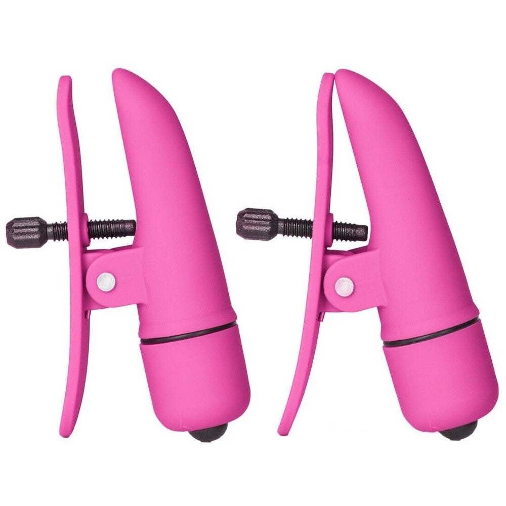 Nipplettes Vibrating Pink Nipple Clamps Adjustable-0