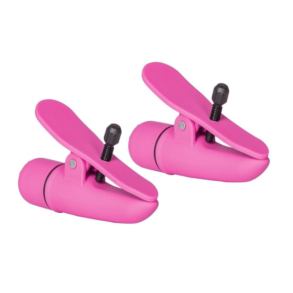 Nipplettes Vibrating Pink Nipple Clamps Adjustable-1