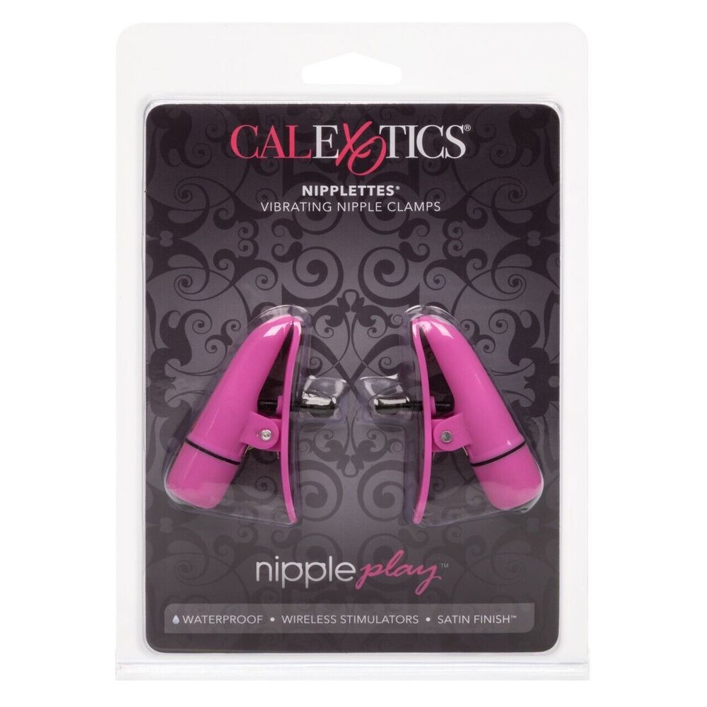 Nipplettes Vibrating Pink Nipple Clamps Adjustable-3