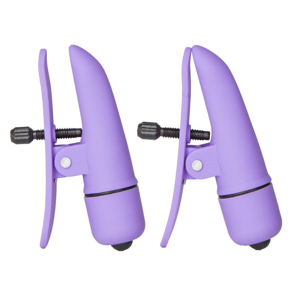 Nipplettes Vibrating Adjustable Purple Nipple Clamps-0