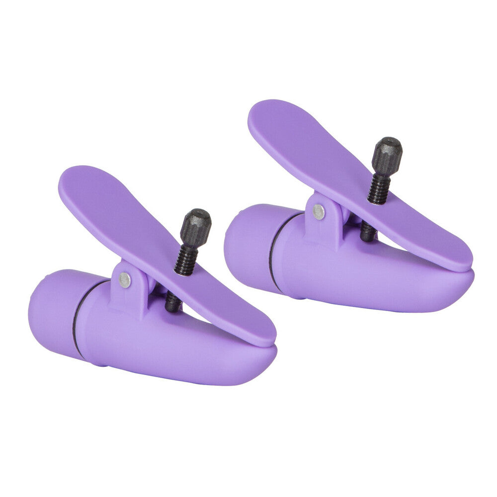 Nipplettes Vibrating Adjustable Purple Nipple Clamps-1