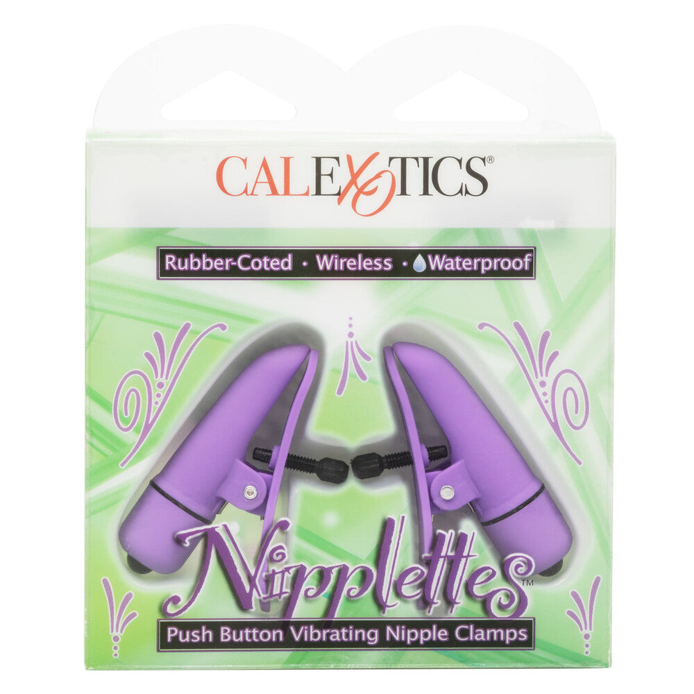 Nipplettes Vibrating Adjustable Purple Nipple Clamps-3