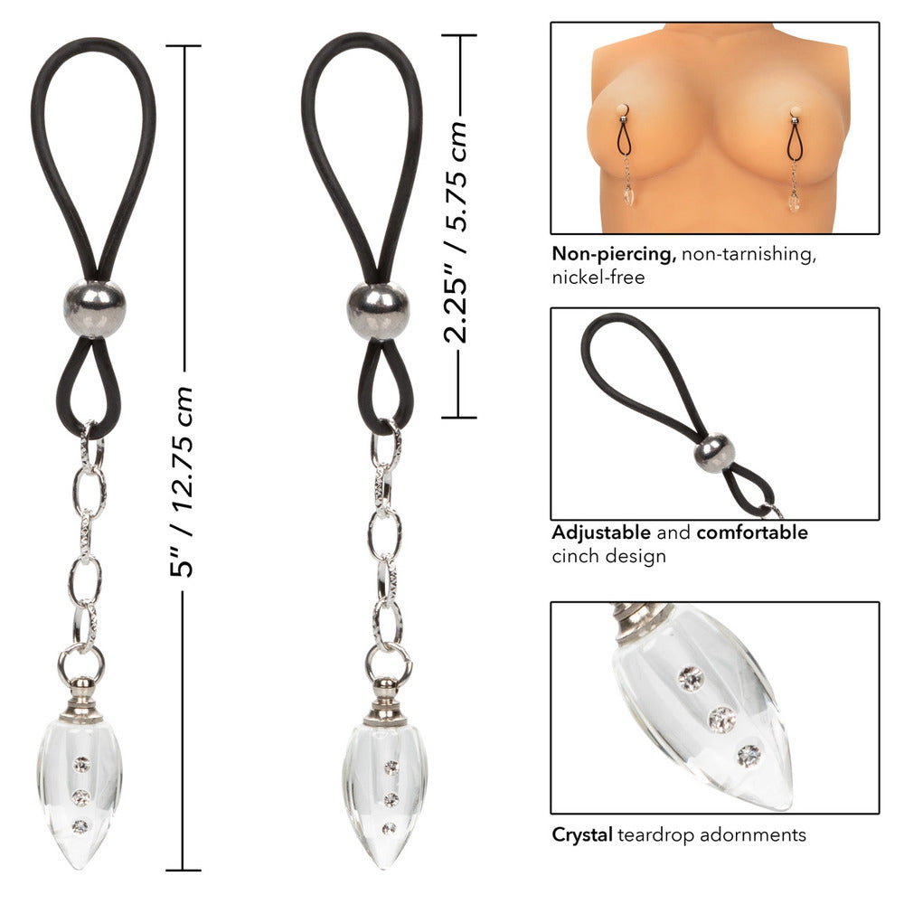 Nipple Play NonPiercing Nipple Jewellery Crystal Teardrop-1