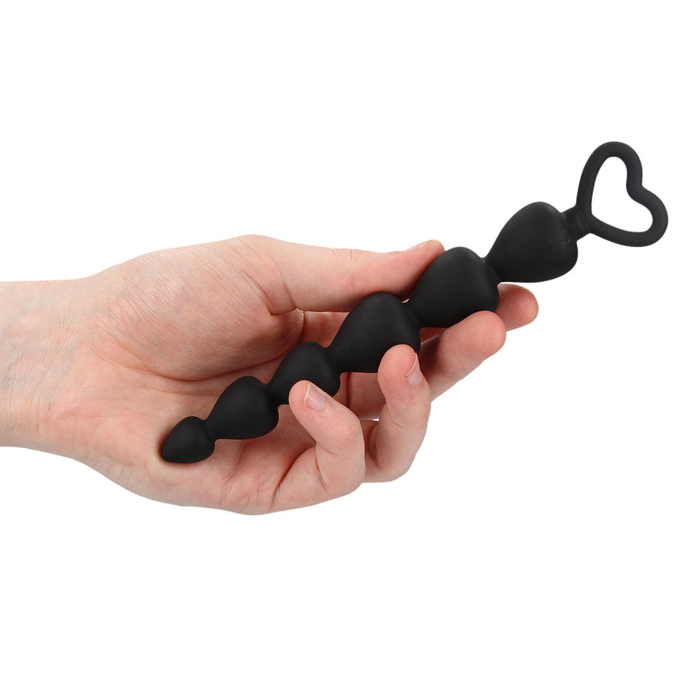 Black Silicone Anal Beads-1