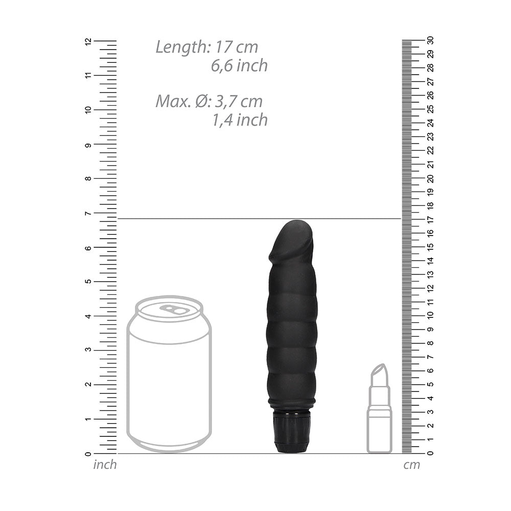 Ribbed Vibrator Black-3