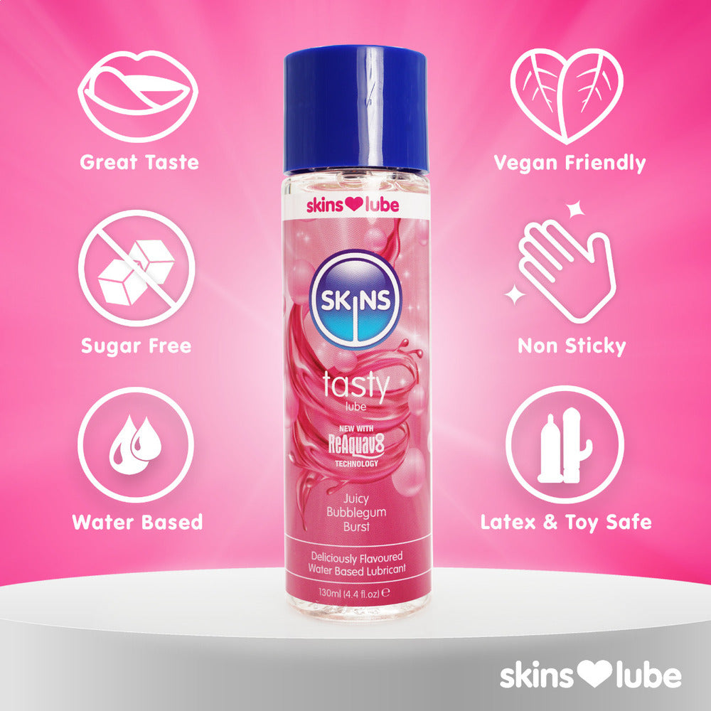 Skins Juicy Bubblegum Blast Waterbased Lubricant 130ml-1