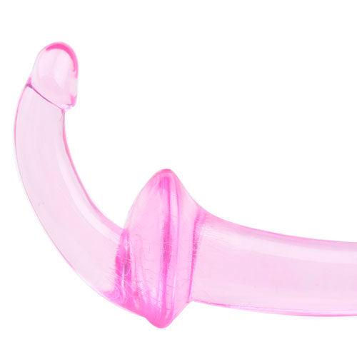 Double Fun Pink Strapless Strap On Dildo-1