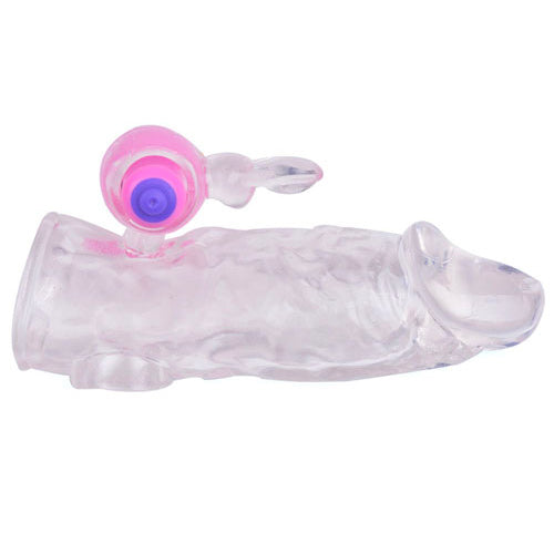 Clear Rabbit Vibrating Penis Extender-0