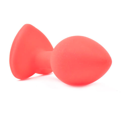 Small Heart Shaped Diamond Base Red Butt Plug-1