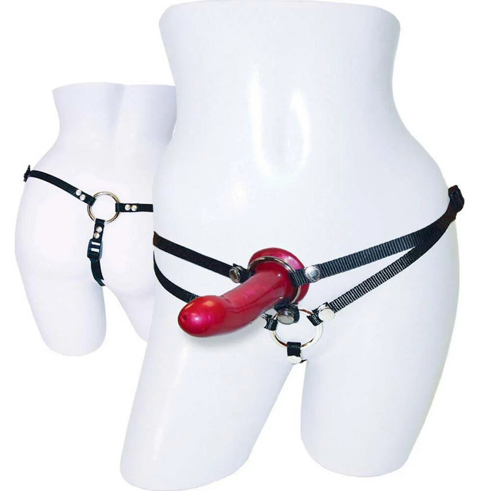 SportSheets Menage A Trois Double Presentation Harness With Dild-0