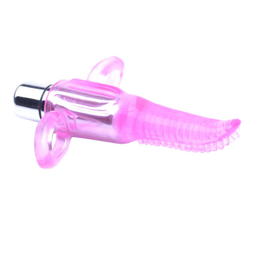 Clear Pink Vibrating Tongue Finger Vibrator-0