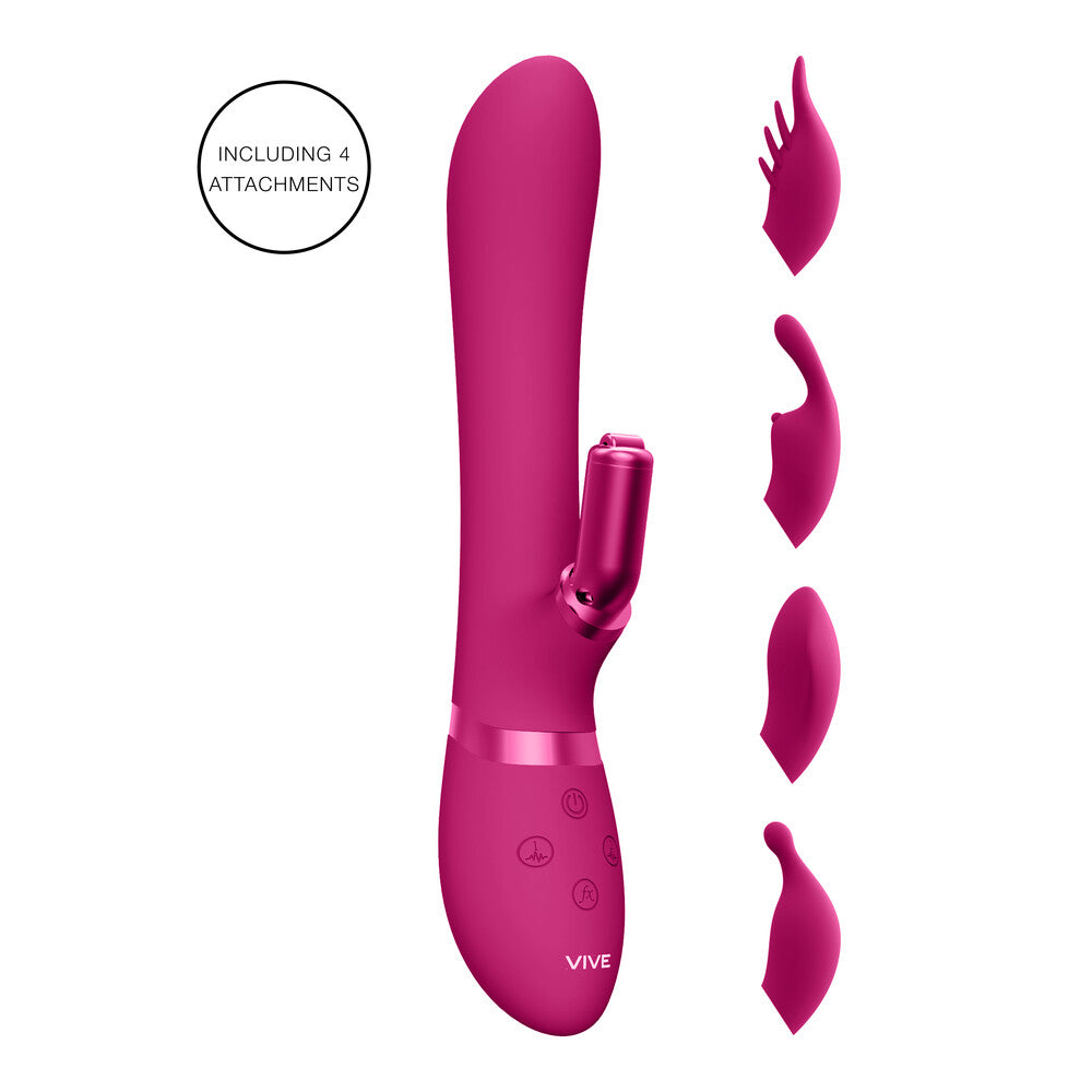 Vive Chou Double Action Interchangeable Rabbit Vibrator Pink-0