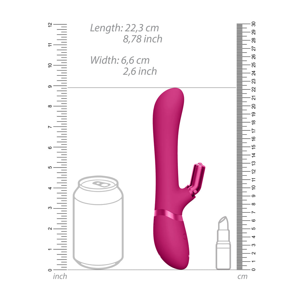 Vive Chou Double Action Interchangeable Rabbit Vibrator Pink-2