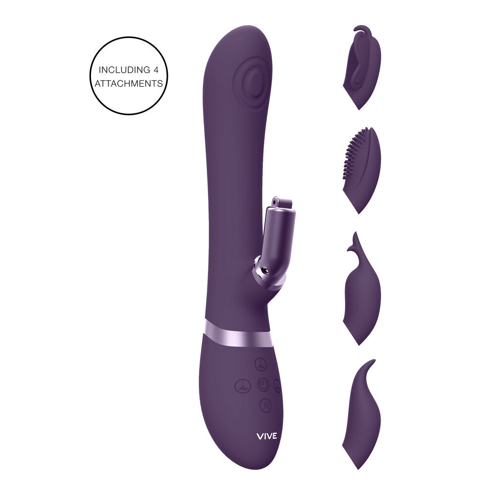 Vive Etsu Interchangeable Rabbit Vibrator Purple-0