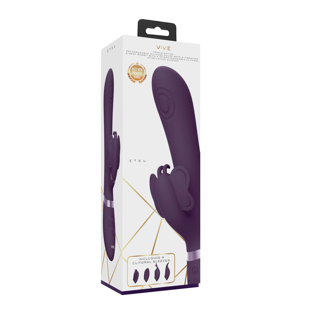 Vive Etsu Interchangeable Rabbit Vibrator Purple-3