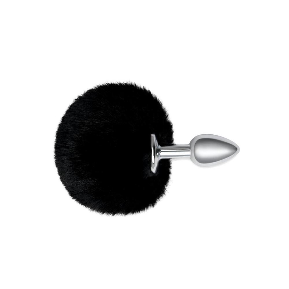 Furry Tales Black Bunny Tail Butt Plug-1