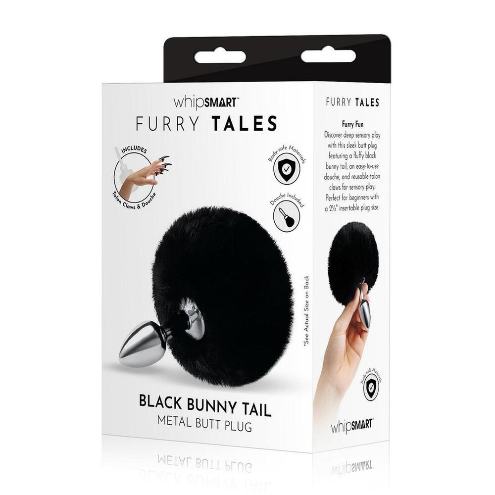 Furry Tales Black Bunny Tail Butt Plug-3