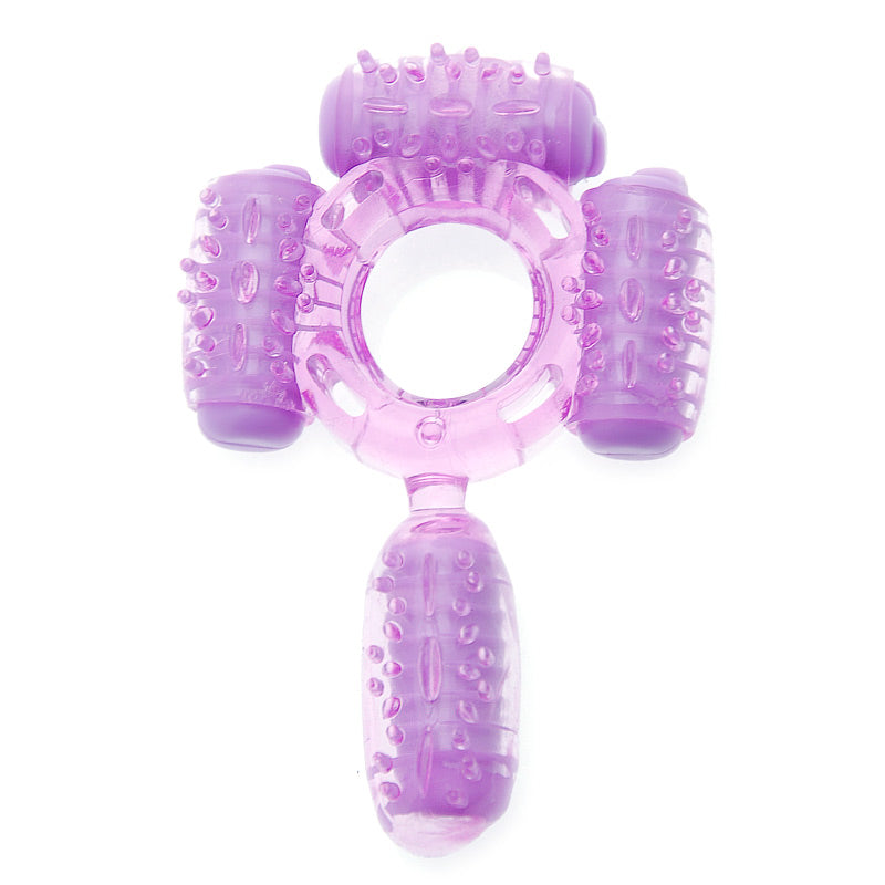 Humm Dinger Super Quad Vibrating Cock Ring Purple-0