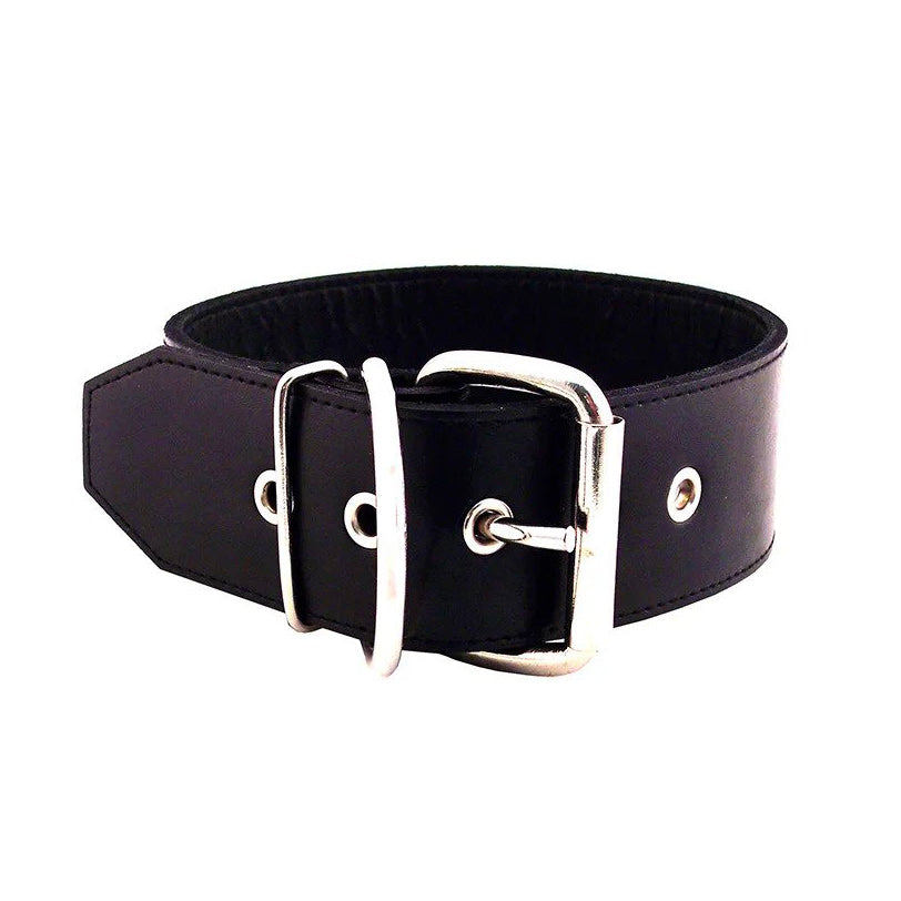 Rouge Garments 50mm Plain Black Leather Collar-0