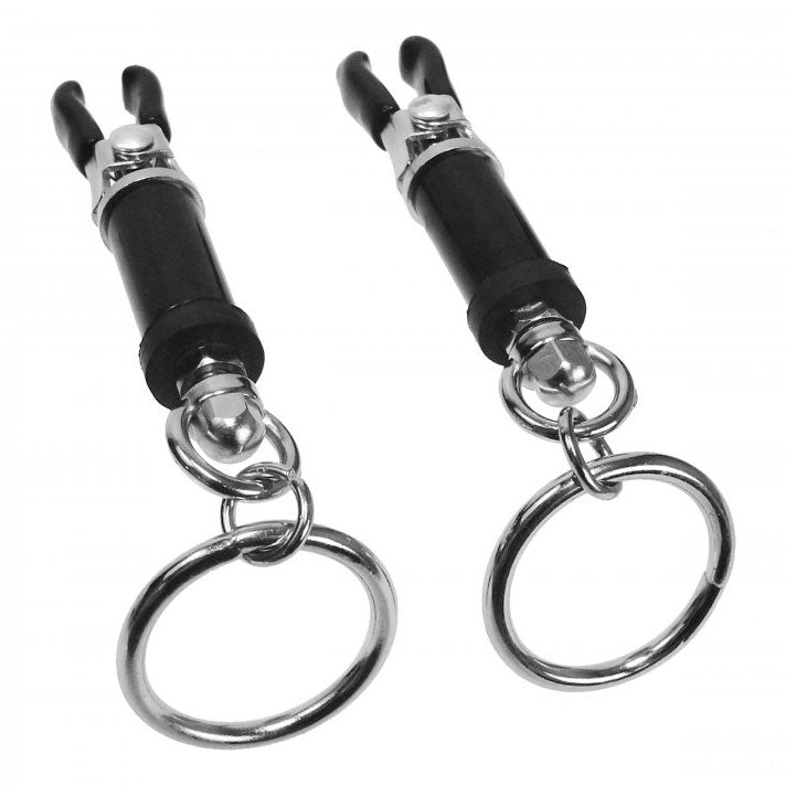 Master Series Bondage Ring Barrel Nipple Clamps-2