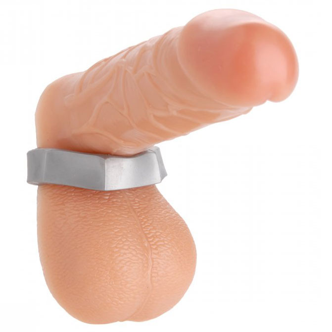 Master Series Silver Hex Heavy Duty Cock Ring and Ball Stretcher-2