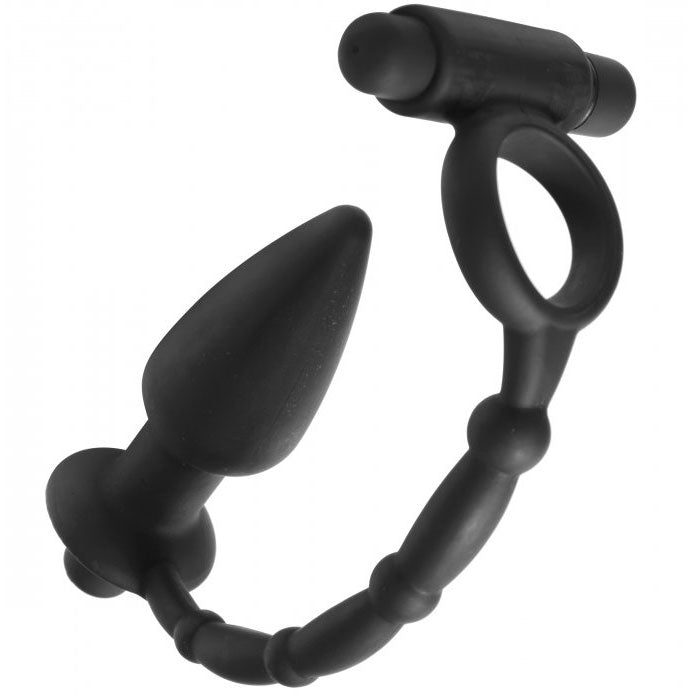 Master Series Viaticus Dual Cock Ring And Anal Plug Vibrator-0