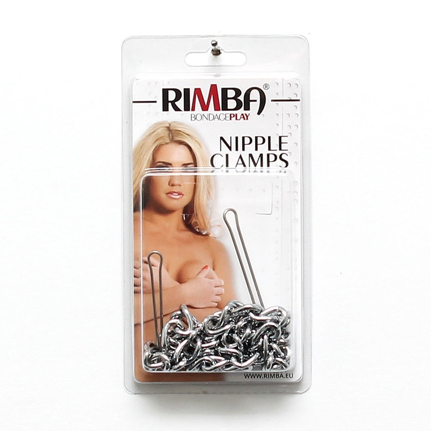 Silver Nipple Clamps With Double Chain-2