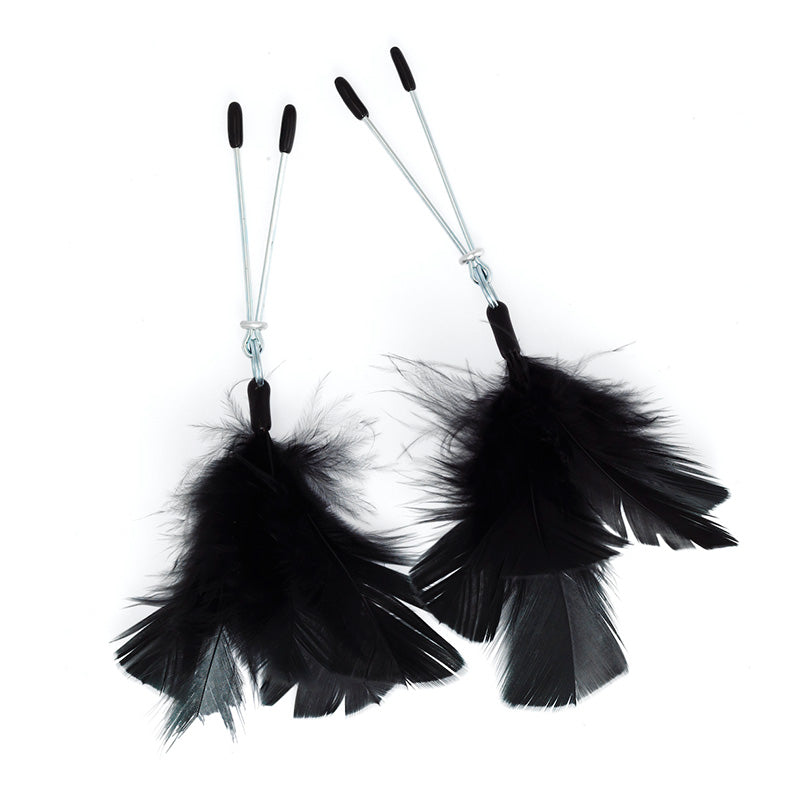 Black Feather Nipple Clamps-0